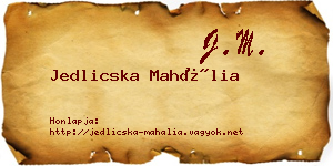Jedlicska Mahália névjegykártya